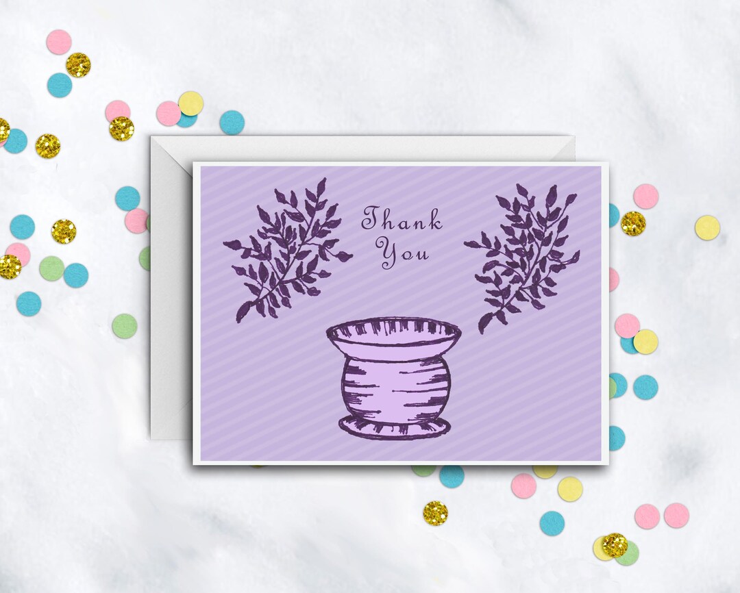 Lavender Design Thank You Notecards | Single Thank You Note | Note Set ...