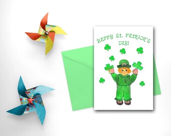 Irish Boy Card | Saint Patrick's Day Card | St. Patty's Day Gift | Luck Of The Irish Card | Children's Card | Shamrock Card