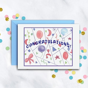 Congratulations Card | Celebration Card | Graduation Card | Graduation Gift | Blank Card With Envelope