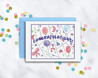 Congratulations Card | Celebration Card | Graduation Card | Graduation Gift | Blank Card With Envelope