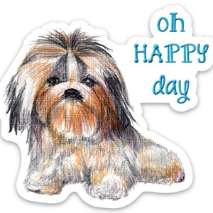 Oh Happy Day Sticker | Laptop Sticker | Hydro Flask Water Bottle Sticker | Vinyl Sticker | Laptop Decal | Cute Puppy Sticker | Dog Decal
