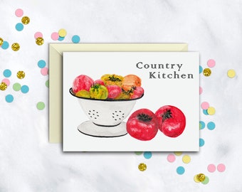 Country Kitchen Card | Blank Note Card | Everyday Card | Fruit Card | Thank You Note Set | Single Card | Set Of 8 Notes With Envelopes