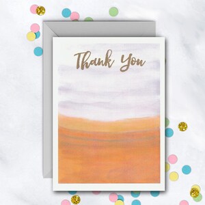 Warm Watercolor Card | Thank You Note Card | Thank You Card | Single Card | Boxed Note Set | Set Of 8 Cards With Envelopes