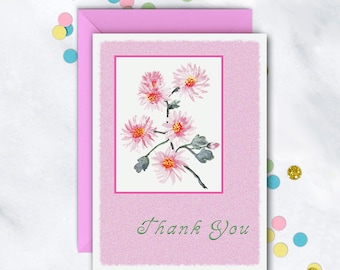 Pink Daisies Card | Thank You Note Card | Floral Note | Thank You Card | Boxed Note Set | Single Card | Thank You Notes For All Occasions