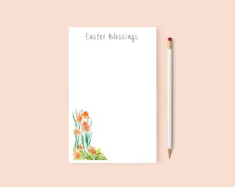 Easter Blessings Notepad | Stationery Gift | Office Gift | Teacher Gift | Writing Pad | 75 Pages | Easter Gift | Spring Season Notepad