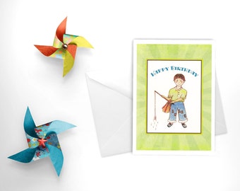 Gone Fishing Card | Birthday Card | Boy Birthday | Birthday Card For Him | Fishing Card | Blank Card With Envelope