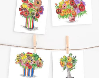 Floral Note Set | Assorted Floral Notecards | Notecard Set With Envelopes | Set of 8 Blank Notecard | Blank Note Set For All Occasions