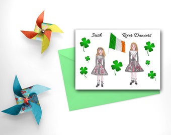 River Dancers Card | Saint Patrick's Day Card | St. Patty's Day Gift | Luck Of The Irish Card | Irish Step Dancing Card | Irish Card