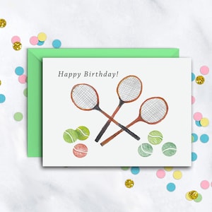 Tennis Anyone? Card | Birthday Card For Him Or Her | Tennis Player Birthday Card | Sport Card | Blank Card With Envelope