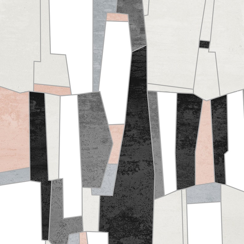 Pink and Grey Wall Art Large Abstract Art Print Modern Art Etsy UK