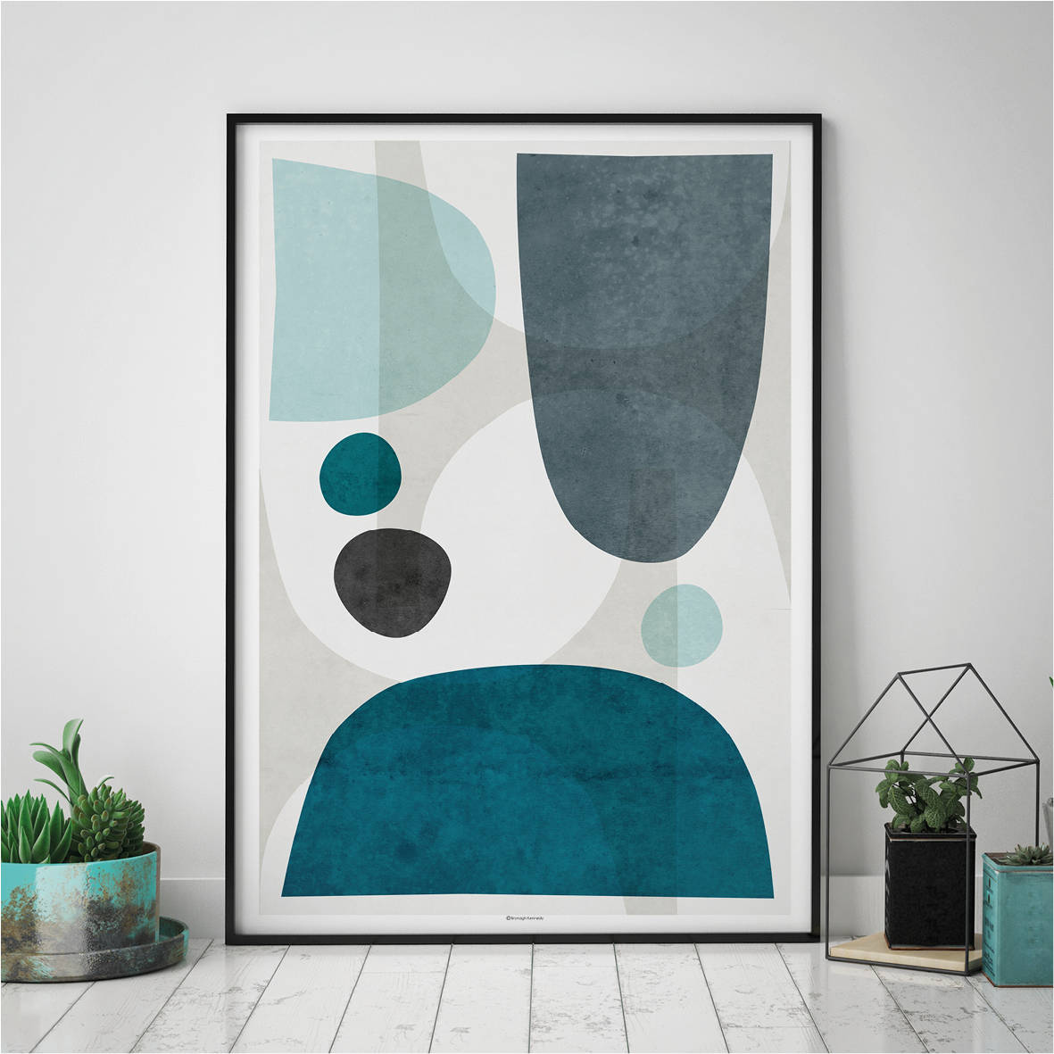 Minimalist Wall Art Abstract Art Print Blue Grey Art Etsy UK