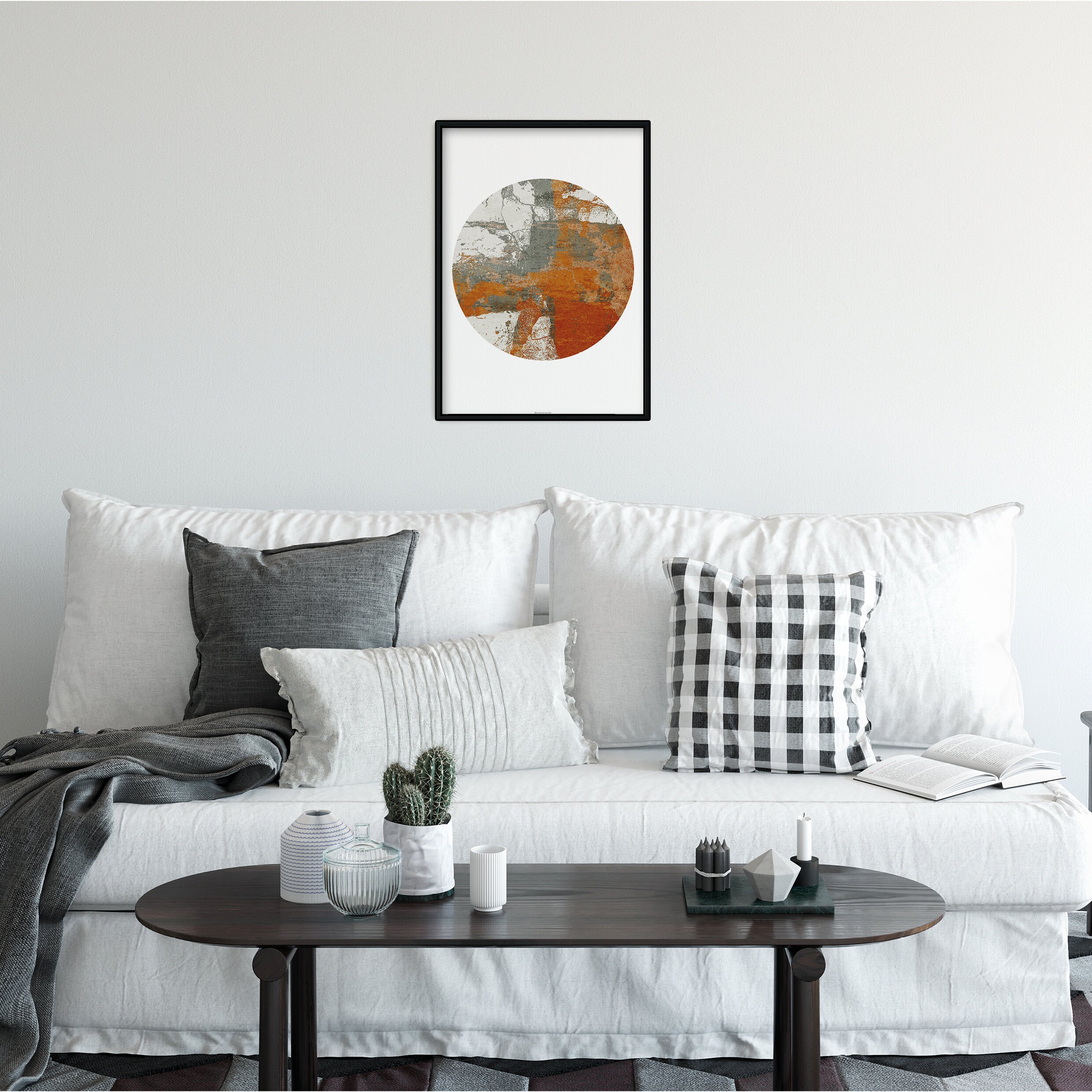 Burnt Orange Living Room Wall Art Prints Modern Abstract - Etsy