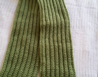 Cachecol de crochê, cachecol verde, roupa de inverno, presente para ela, ideia de presente para ele, cachecol unissex, aquecedor de pescoço, pronto para envio.