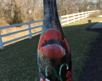 Hanging Lantern with Poppies