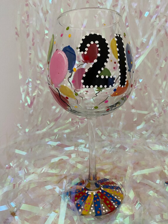 Happy Birthday Wine Glass - Etsy