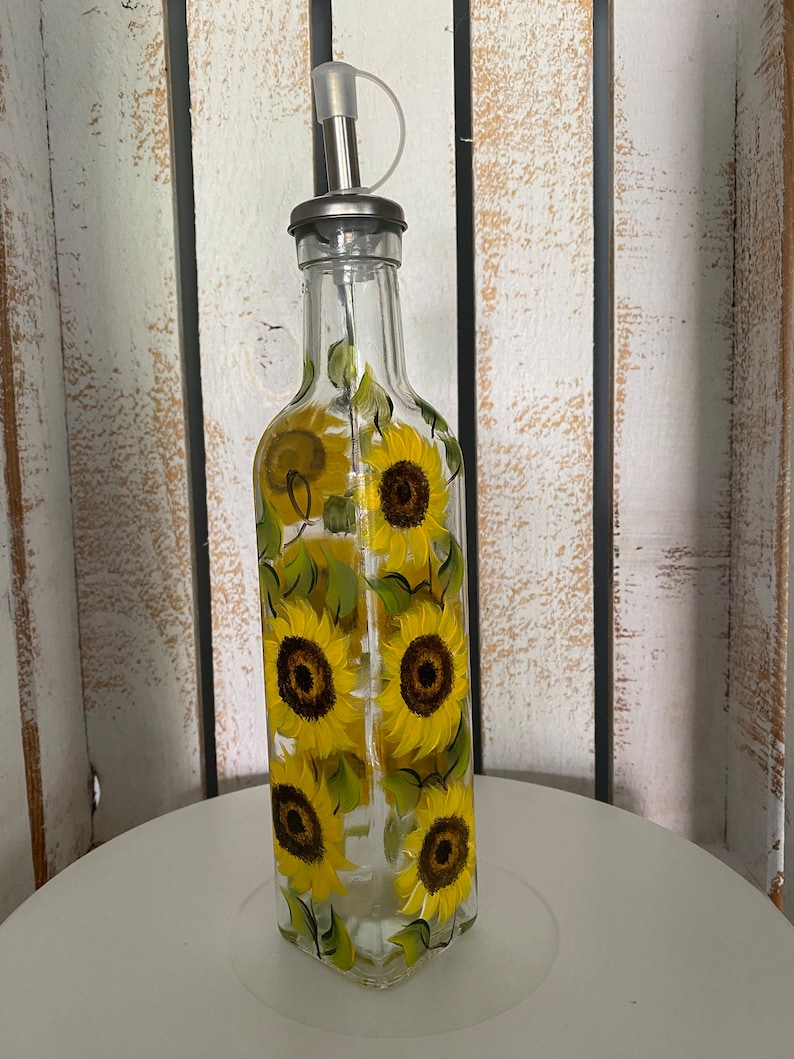 Handpainted Olive Oil Bottle Etsy