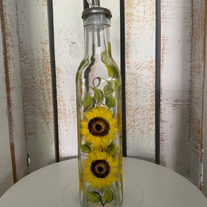 Hand-Painted Olive Oil Bottle