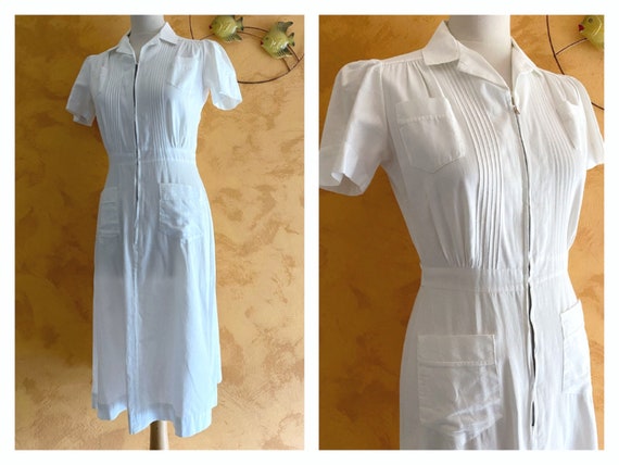 Vintage 1930s 1940s White Cotton Puff Sleeve Waitr