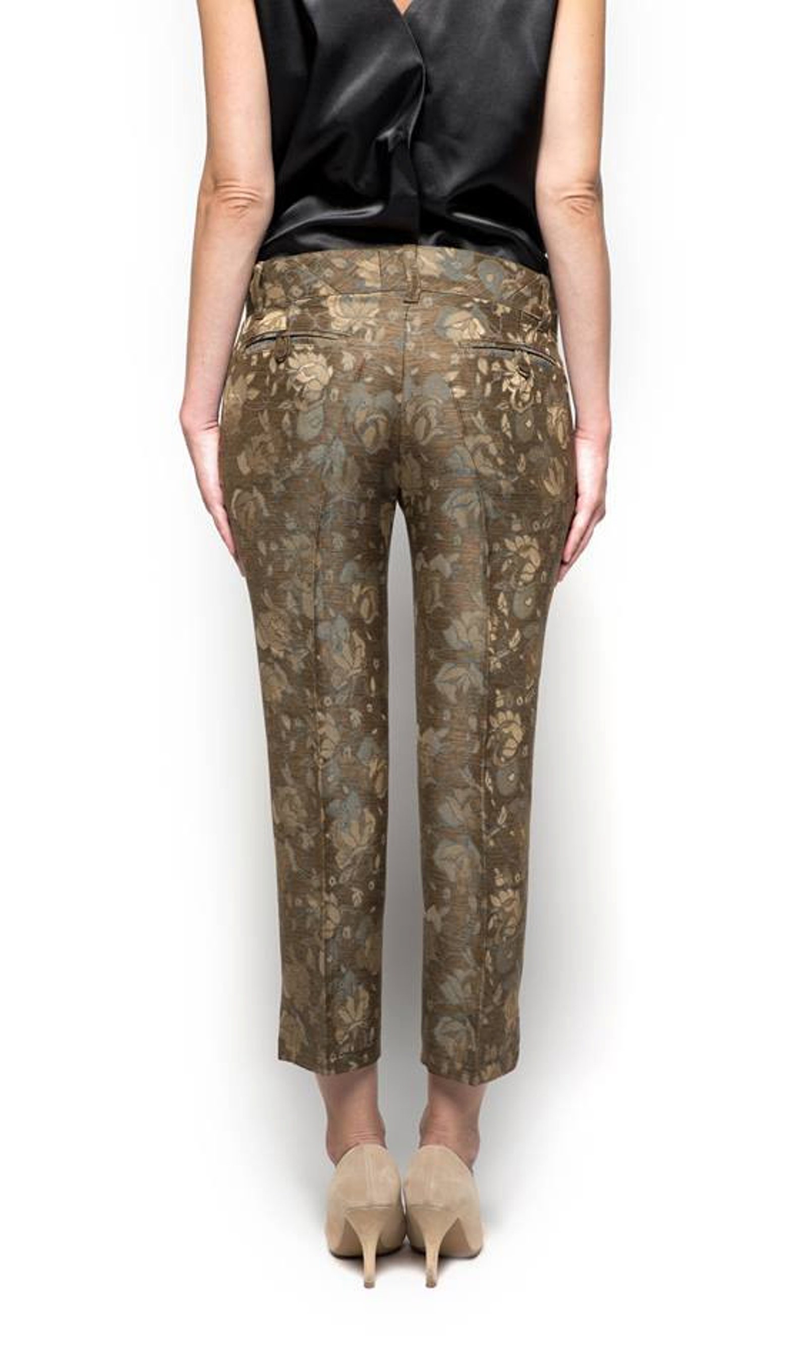 Rolled up Capri Trouser in Dusty Grey