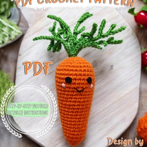 Crochet carrot pattern, Crochet food pattern, PDF Digital Download, amigurumi play food pattern, christmas ornament, diy gift, crafts