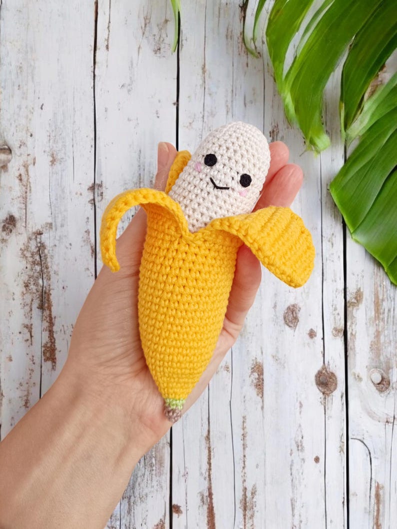 Patrón de plátano a crochet: Comida de juguete amigurumi (Descarga digital en PDF) imagen 3