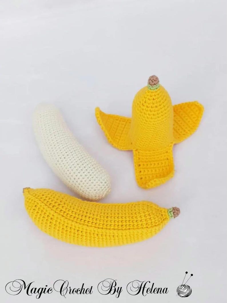 Patrón de plátano a crochet: Comida de juguete amigurumi (Descarga digital en PDF) imagen 6