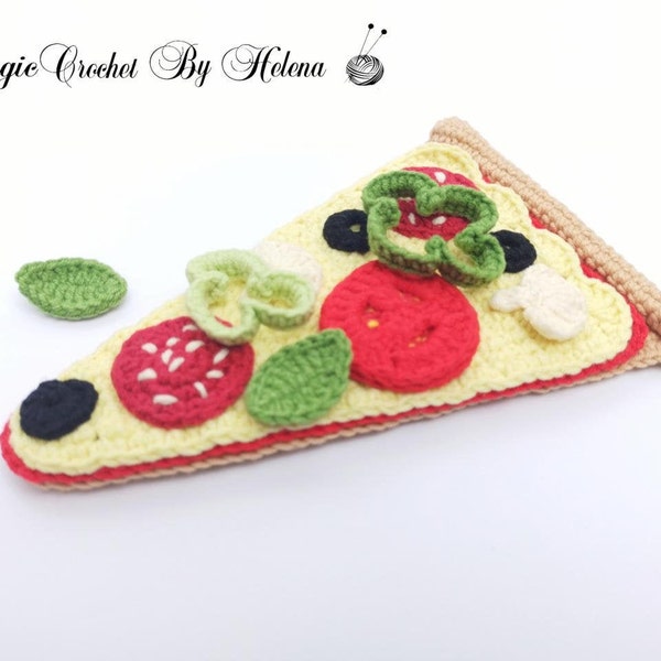 Pizza Crochet 1 pcs,Kitchen decor, Pizza Slice, Amigurumi Pizza, Crochet Fast Food, Kitchen decoration, Pretend play, Crochet food
