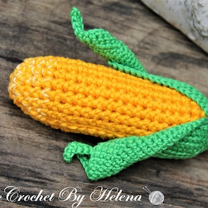 Crochet Corn: Handmade Cotton Amigurumi Play Food, Kitchen Decor