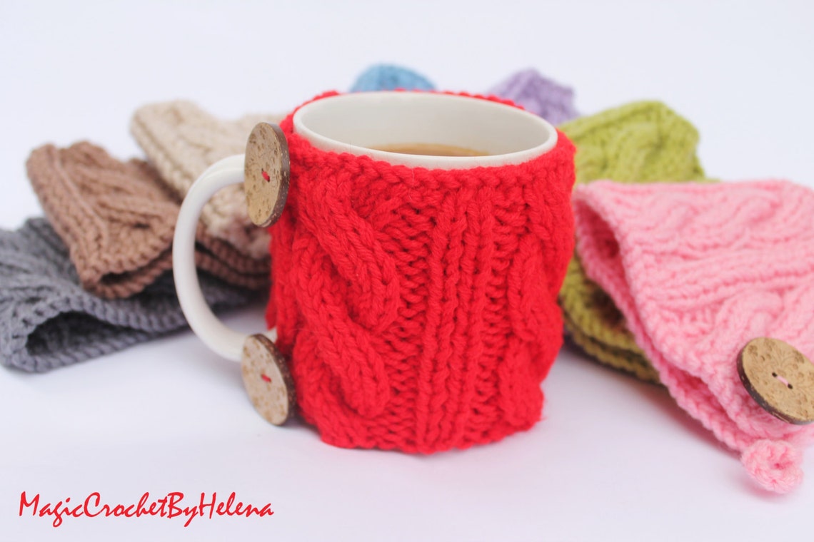 Cozy Hug Mug Кnitted Sleeve Mug Hug Cup Cover Christmas Etsy