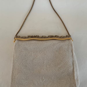 Vintage beaded evening bag with change purse and mirror