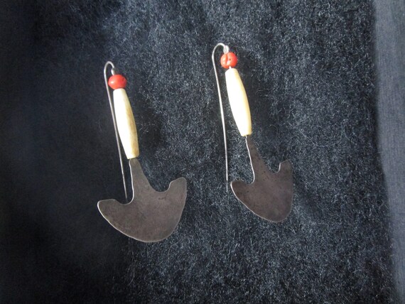 Ed Levin hand forged sterling silver earrings - image 2