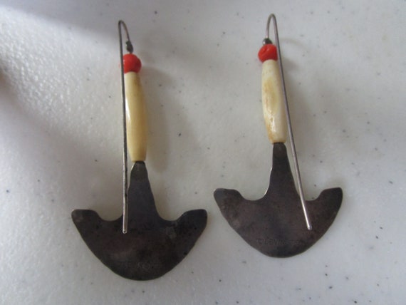 Ed Levin hand forged sterling silver earrings - image 3