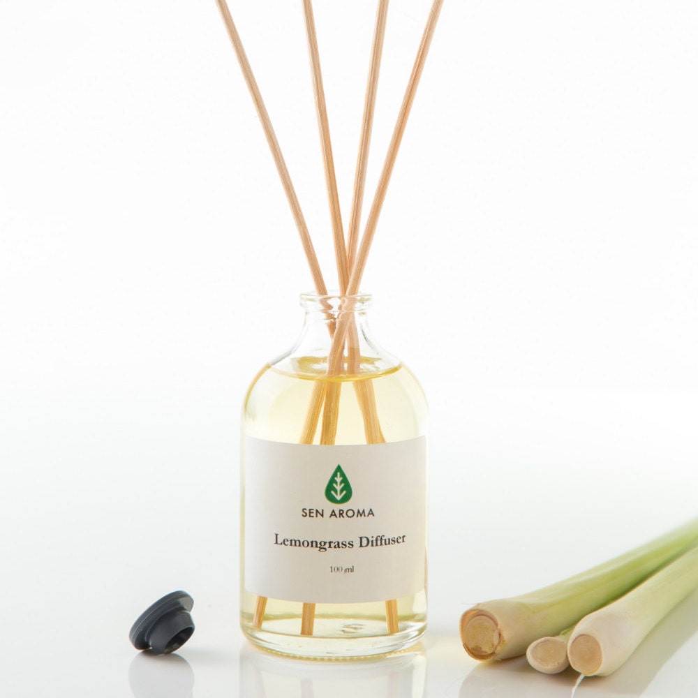 Lemongrass Reed Diffuser made from Natural Essential Oil in Etsy