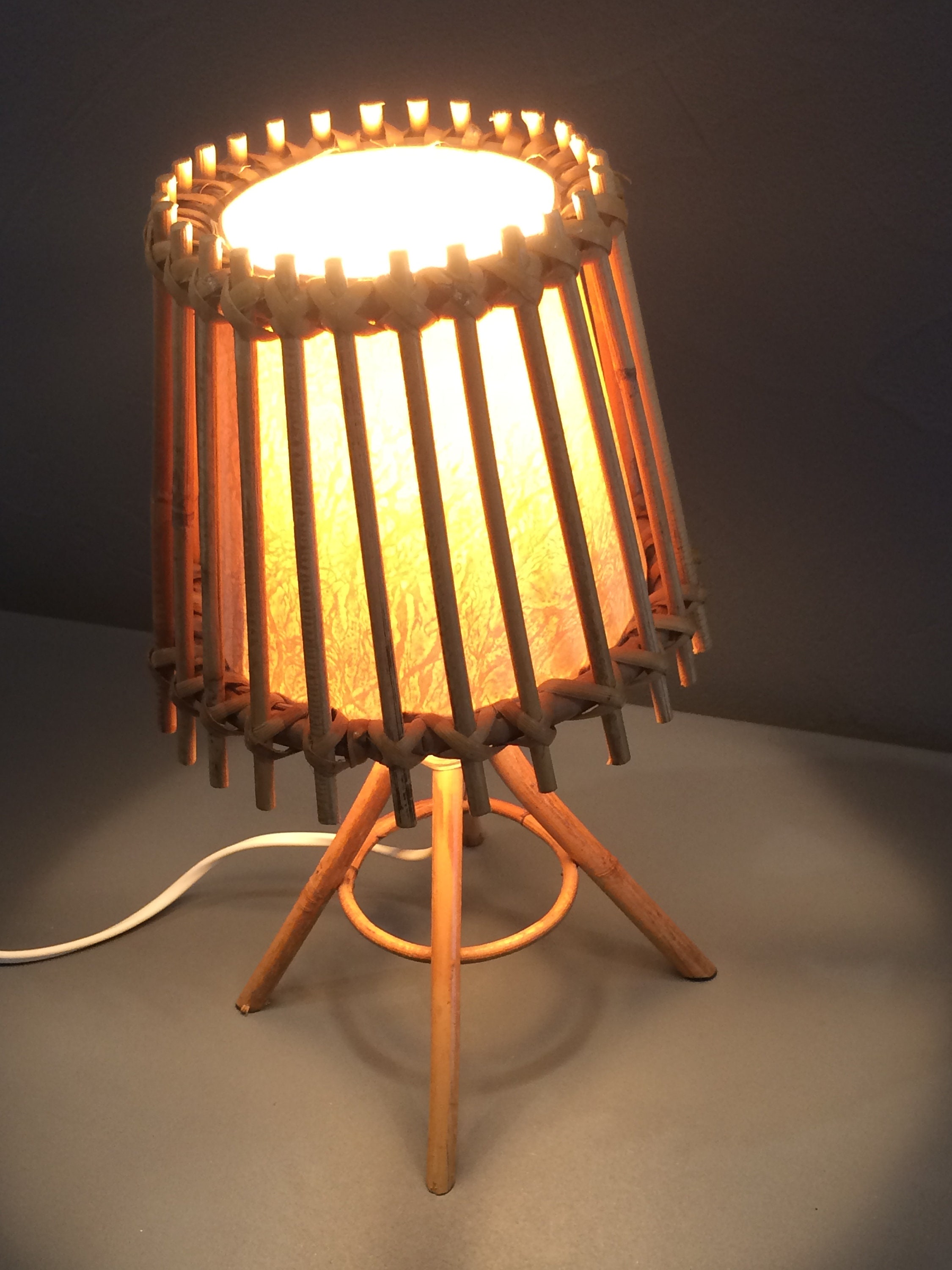 Vintage Rattan Lamp Vintage rattan Etsy