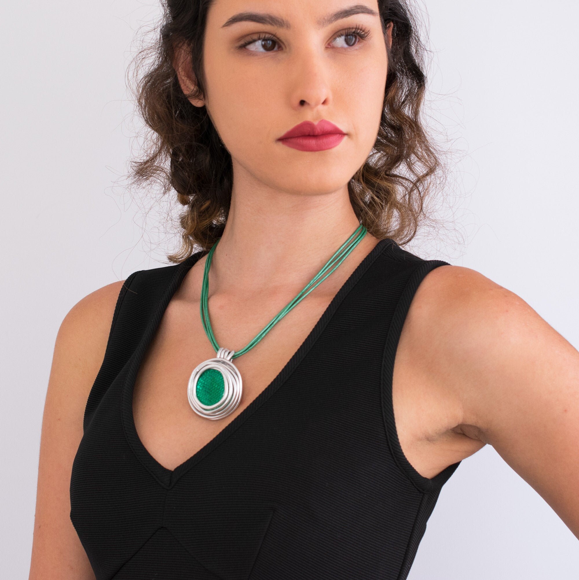 Gold Necklace With Emerald Pendant Statement Necklace Etsy UK