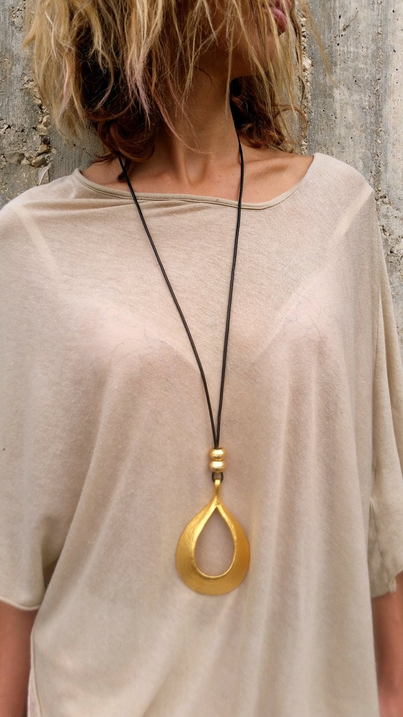 Long Pendant Necklace, Big Silver Pendant, Statement necklace, Large Necklace, Drop Shape Pendant, Classic Style, Fashion Long Necklace.. image 10