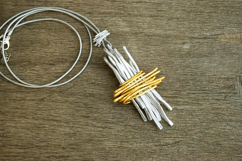 Silver Big Pendant Leather Necklace For Women Hammered Big Pendant Long Statement Necklace Wrap Pendant Necklace Charm necklace.