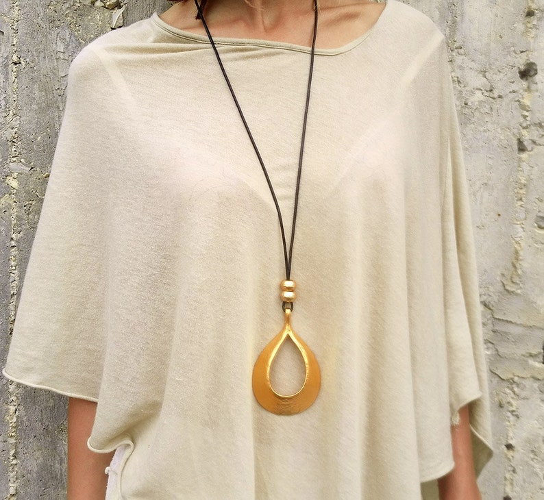 Drop silver pendant, Long necklace, Statement necklace, Large necklace, Silver necklace, Stylish necklace, Pendant necklace, Classic style. gold beads