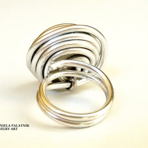 Gold Rings For Women Hammered, Spiral Ring Gold, Big Gold Spiral Statement Ring, Adjustable Ring, Statement Ring Gold, Boho Gold Ring., image 5
