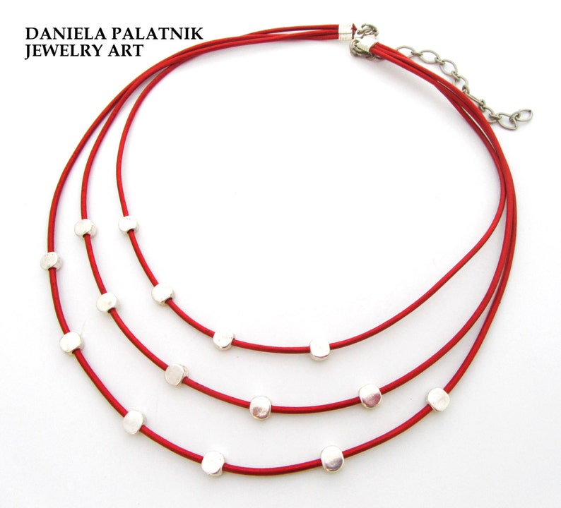 Gift For Her, Multi Strand Necklace, Stranded necklace, Beaded necklace, Delicate Charm Necklace. image 4