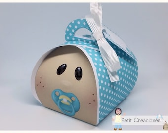 Printable Curvy keepsake gift box "Baby boy" DIY, PDF, treat box, place holder, gift idea for baby shower