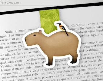 Capybara Magnetic Bookmark Cute Animal | Kawaii Capybara Gift | Animal Lover Gift | Book Lover Gift | Handmade Page Marker
