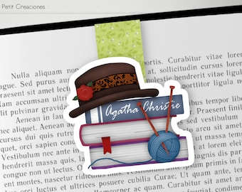 AGATHA CHRISTIE Magnetic Bookmark, Handmade, Book Accessories, Ideal Gift for Miss Marple Lovers