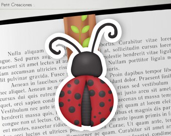 SEGNALIBRO MAGNETICO COCCINELLA, segnalibro fatto a mano, libro magico, accessori per libri, regalo ideale per gli amanti dei libri.