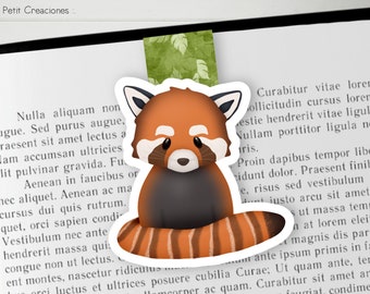 RED PANDA MAGNETIC BOOKMARK, Handmade Bookmark, Book Accessories, Ideal Gift for Readers and Book Lovers.