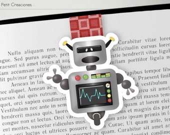 Magnetic Bookmark Cute Robot | Robot Space Bookmark | Sci Fi Book Lover Gift | Handmade Page Marker | Galaxy Inspired