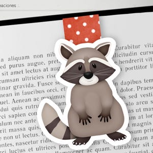 MAGNETIC BOOKMARK Raccoon, Handmade Bookmark, Magic Book, Book Accessories, Ideal Gift for Book Lovers.