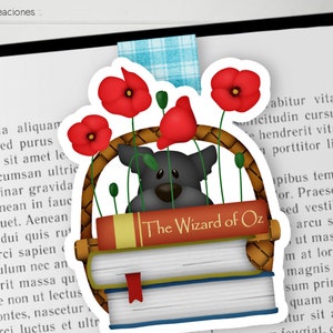 Marcapáginas magnético El maravilloso Mago de Oz Accesorios de libros Regalo ideal L. Frank Baum Lovers Toto Poppies