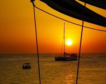 Ibiza print - Sea print - Sea photo - Sunset print - Sunset photo - Boat print - Sailing print - Wall Art - Home Decor - Ibiza decor - Ibiza