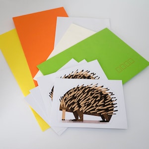 Pegatina troquelada de fauna australiana ECHIDNA, pegatina de Postcrossing, calcomanía de animal, animal australiano, pegatinas de vinilo para niños, pegatina divertida de animal